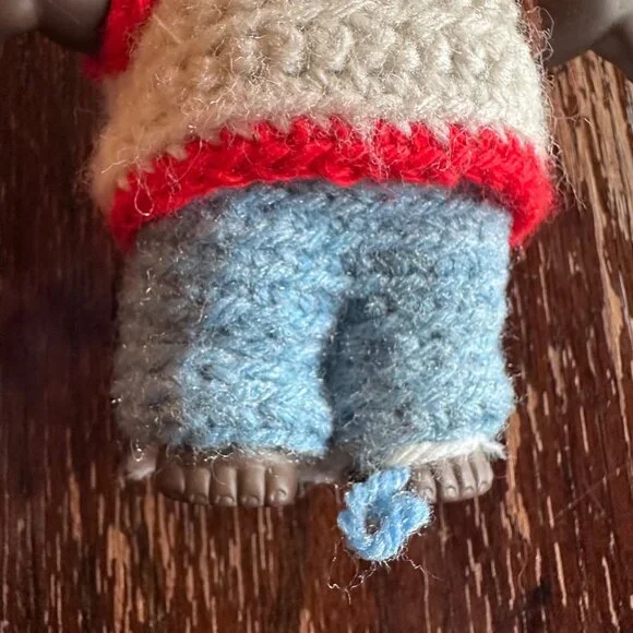 Vintage Kewpie Doll Dark Skin 7.5" Made In Korea W/ Handmade Knit Clothes - Rare - Picture 6 of 10